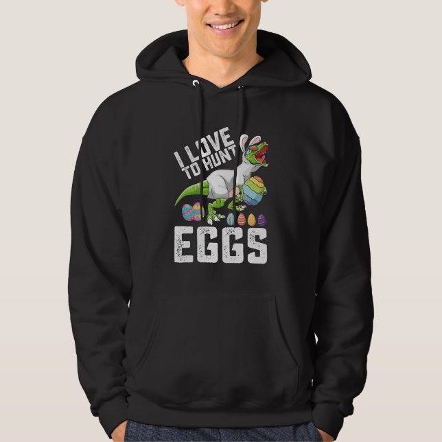 Veste À Capuche J'aime chasser les œufs de Pâques Dinosaure T Rex (Devant)