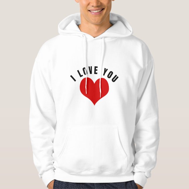Veste À Capuche J'aime conception romantique de cœur rouge – Amour (Devant)