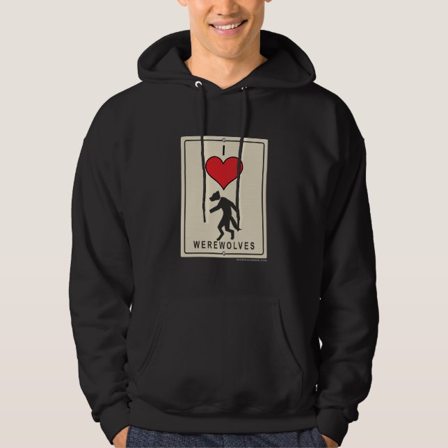 Veste À Capuche J'aime des loups-garou (Devant)
