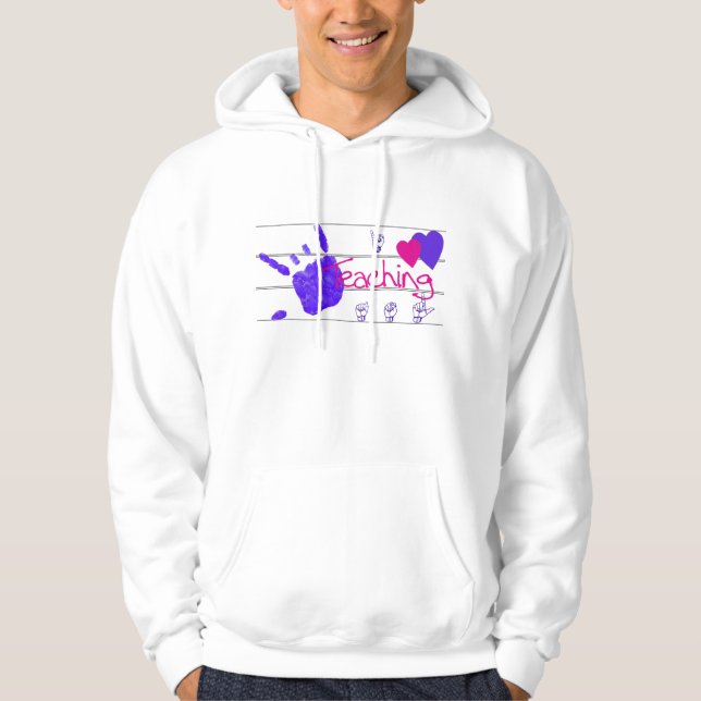Veste À Capuche J'aime enseigner ASL - sweatshirt (Devant)