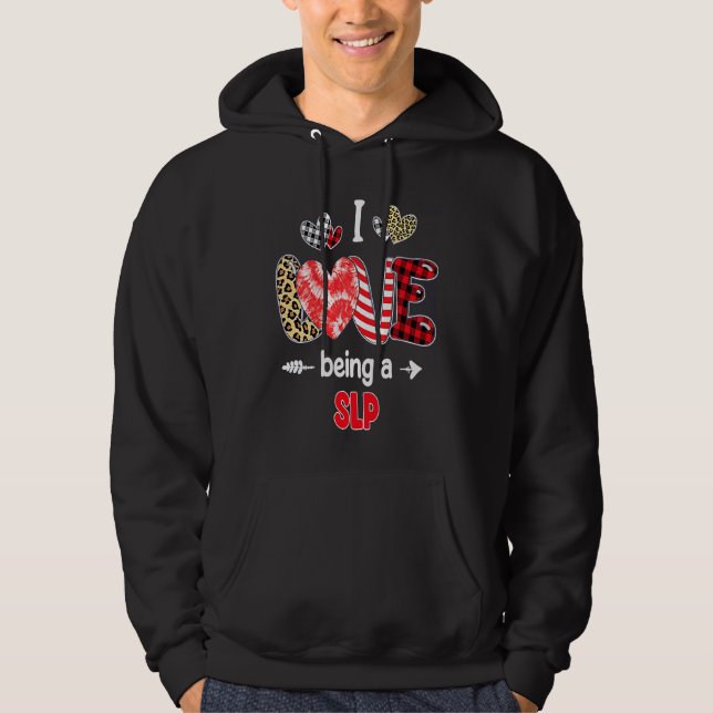 Veste À Capuche J'Aime Être Un SLP Vale Pathologiste De Thérapie D (Devant)