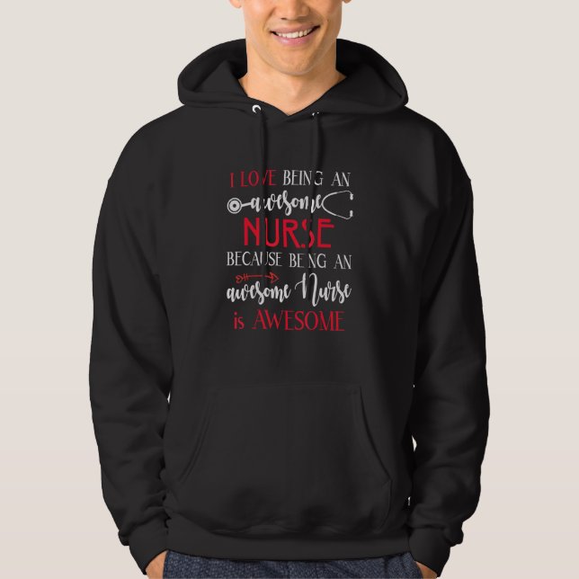 Veste À Capuche J'Aime Être Une Infirmière Super (Devant)