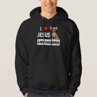 Veste À Capuche J'Aime Jésus Et Mon Chihuahua Chien Maman Papa Chr