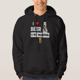 Veste À Capuche J'Aime La Bière Et Mon Dalmatien Maman Papa Chien