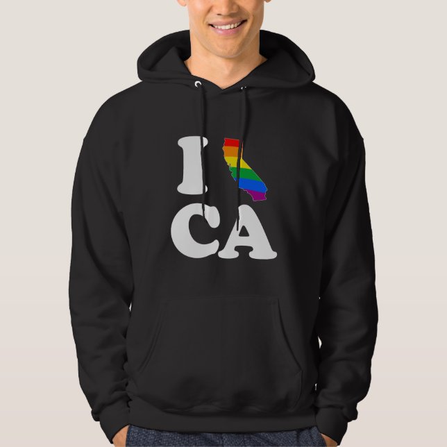 VESTE À CAPUCHE J'AIME LA CALIFORNIE GAIE - BLANC - .PNG (Devant)