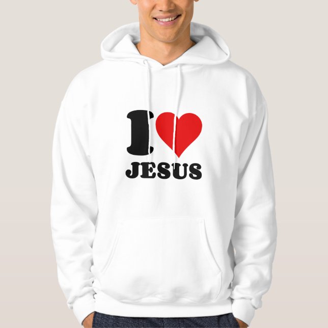 Veste À Capuche j'aime la citation chrétienne de Jésus (Devant)