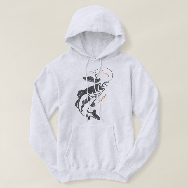 Veste À Capuche J'aime la pêche (Design devant)