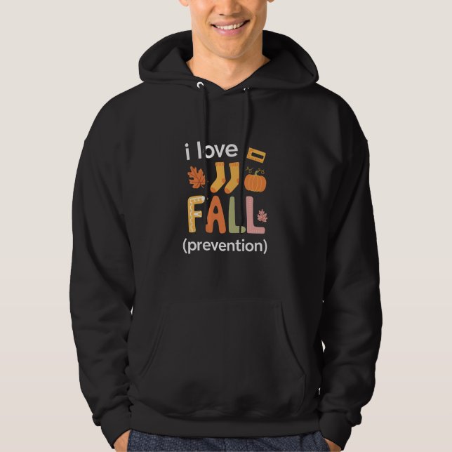 Veste À Capuche J'aime la prévention des chutes (Devant)
