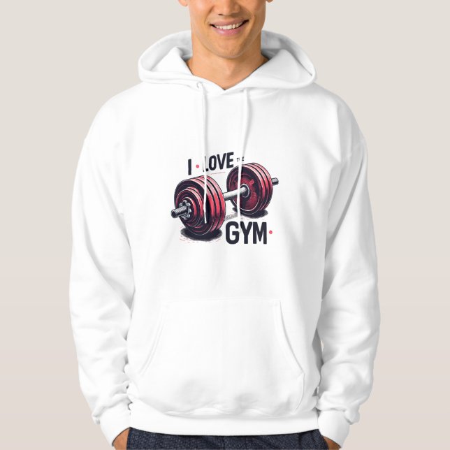 Veste À Capuche J'aime la salle de sport (Devant)