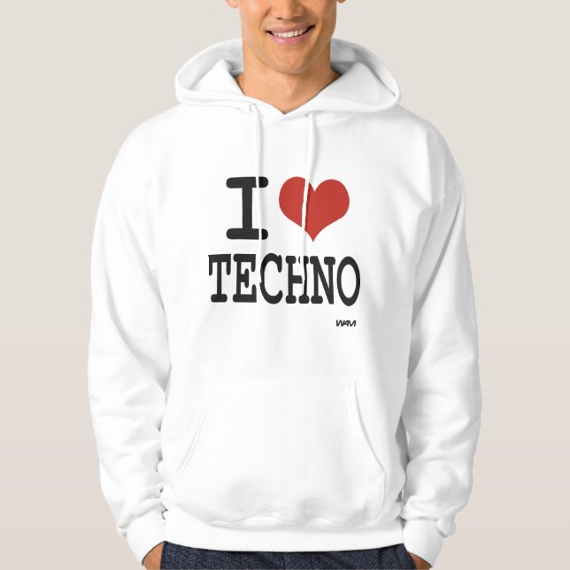 Veste À Capuche J'aime la techno (Devant)