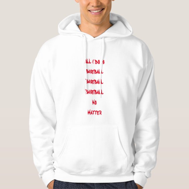 Veste À Capuche J'aime le baseball (Devant)