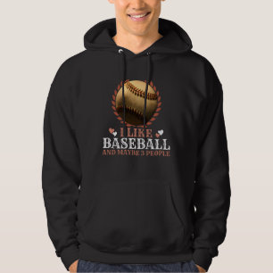 Veste À Capuche j'aime le baseball et peut-être 3 personnes