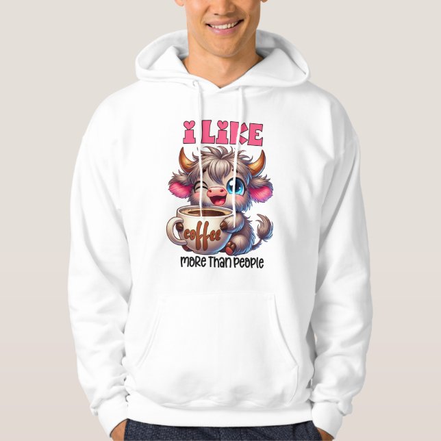 Veste À Capuche J'aime le café plus que les gens  (Devant)