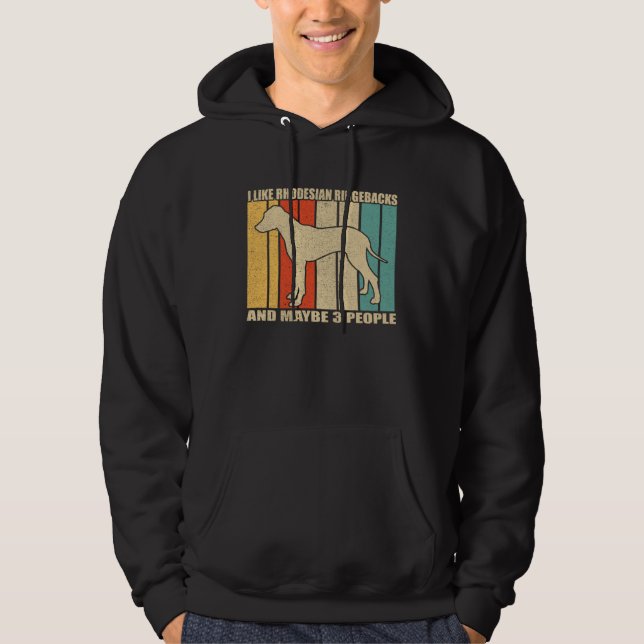 Veste À Capuche J'aime le chien Rhodesian Ridgeback et peut-être 3 (Devant)