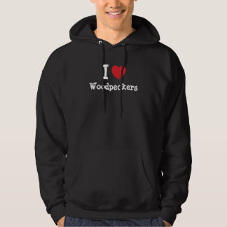 Veste À Capuche J'aime le coeur de Woodpeckers personnalisé