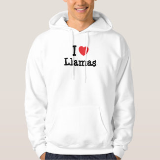 Veste À Capuche J'aime le coeur Llamas personnalisé