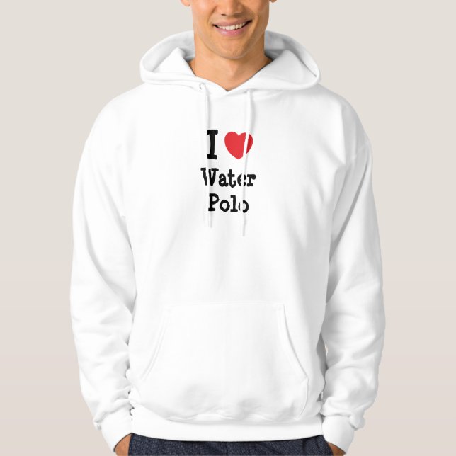 Veste À Capuche J'aime le coeur Water Polo personnalisé (Devant)