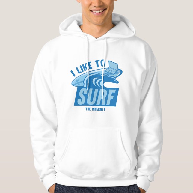 Veste À Capuche J'Aime Le Surf D'Internet (Devant)
