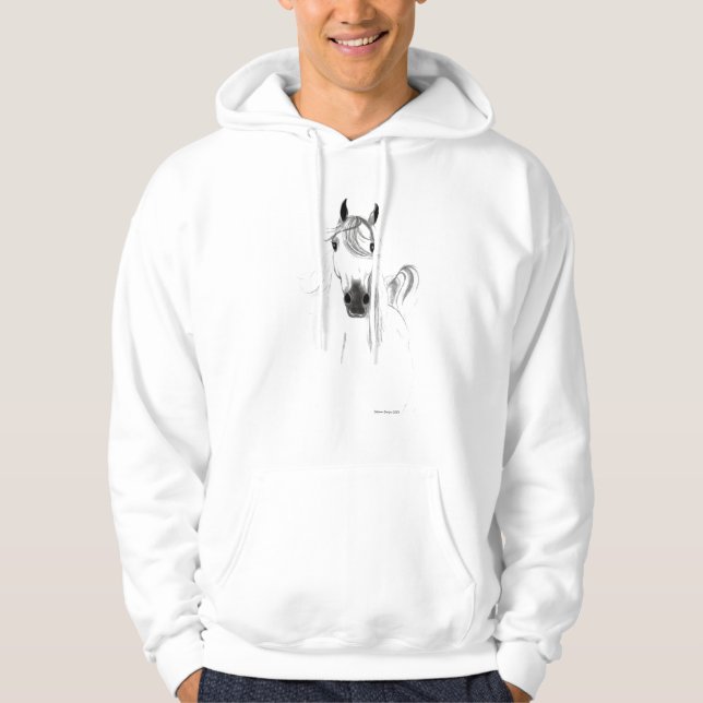 Veste À Capuche J'aime le sweatshirt à capuchon Arabe de chevaux (Devant)