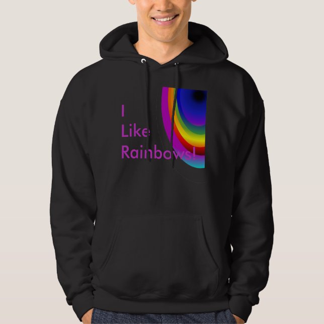 Veste À Capuche J'aime le sweatshirt à capuchon d'arcs-en-ciel (Devant)