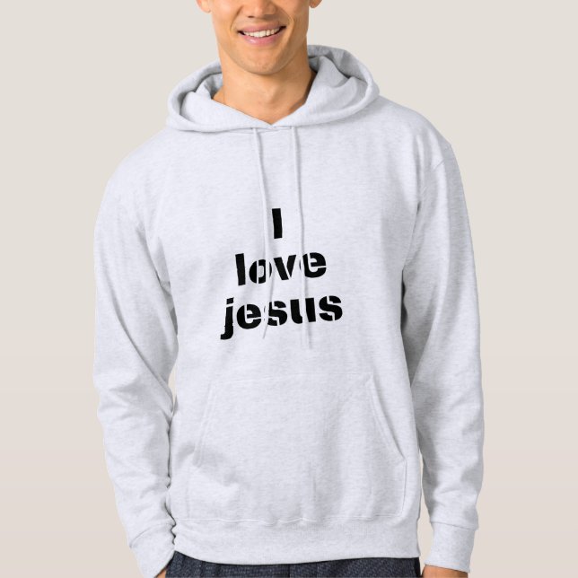 Veste À Capuche j'aime le t-shirt cool jésus (Devant)