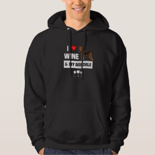 Veste À Capuche J'Aime Le Vin Et Mon Airedale Terrier Maman Papa P