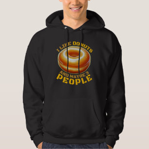 Veste À Capuche j'aime les beignets et peut-être 3 personnes