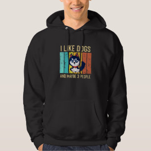 Veste À Capuche J'Aime Les Chiens Et Peut-Être 3 Personnes Vintage
