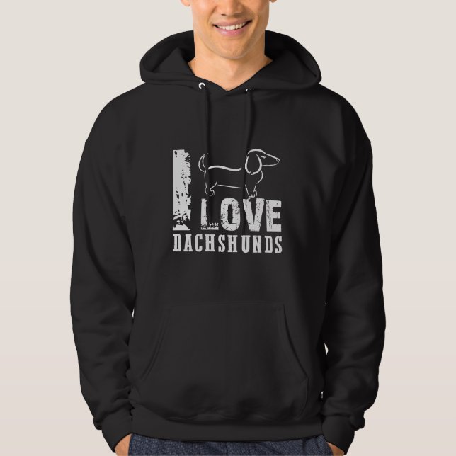 Veste À Capuche J'Aime Les Dachshunds (Devant)
