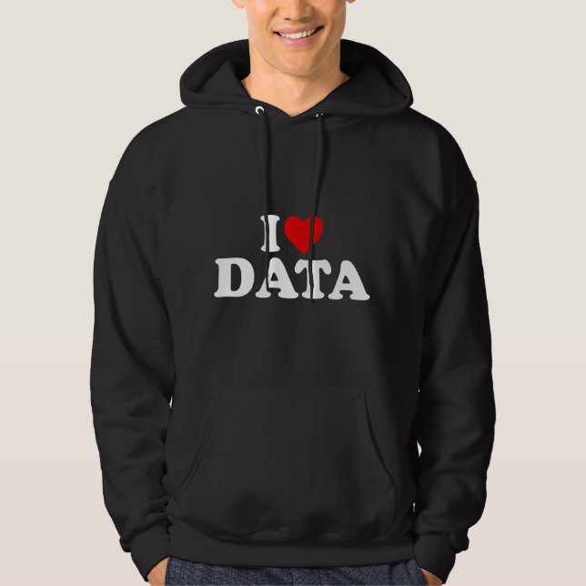 Veste À Capuche J'aime les données - Cœur (Devant)