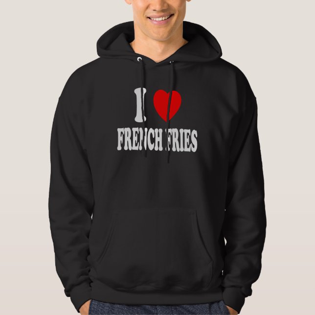 Veste À Capuche J'Aime Les Frites Nourriture Rapide Pommes De Terr (Devant)