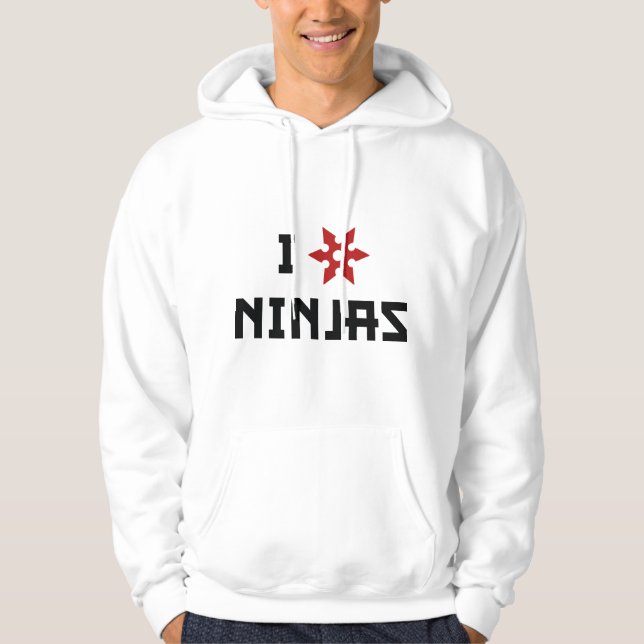 Veste À Capuche J'aime les Ninjas (Devant)