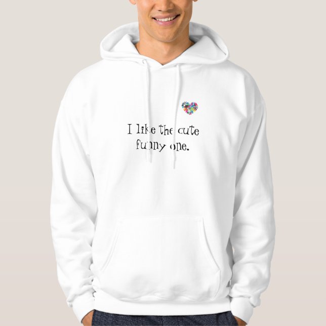 Veste À Capuche J'aime l'un drôle mignon (Devant)
