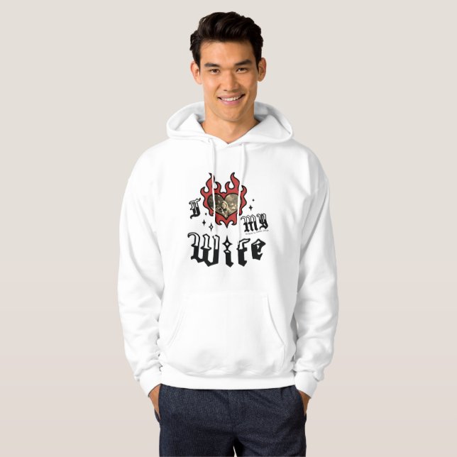 Veste À Capuche J'aime ma femme - Rouge - DingusDesign  (Devant entier)