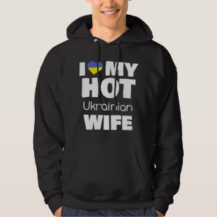 Veste À Capuche J'aime ma femme ukrainienne chaude mariée à chaud 