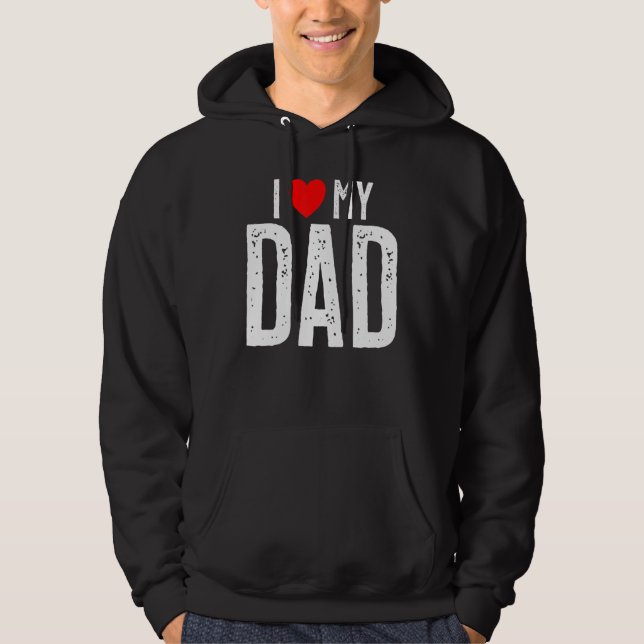Veste À Capuche J'aime ma Fête des pères papa (Devant)