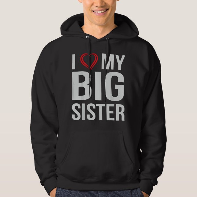 Veste À Capuche J'aime ma grande sœur (Devant)