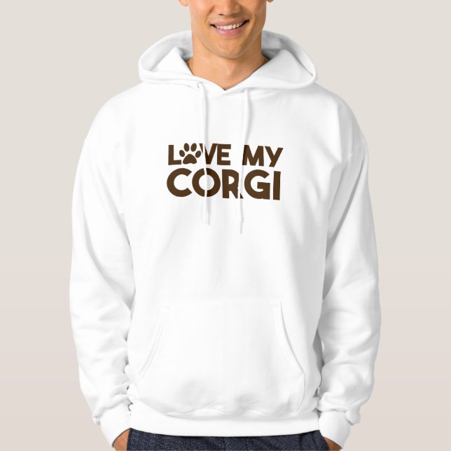 VESTE À CAPUCHE J'AIME MA PAW CORGI (Devant)