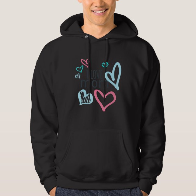 Veste À Capuche J'aime maman Coeur essentiel (Devant)
