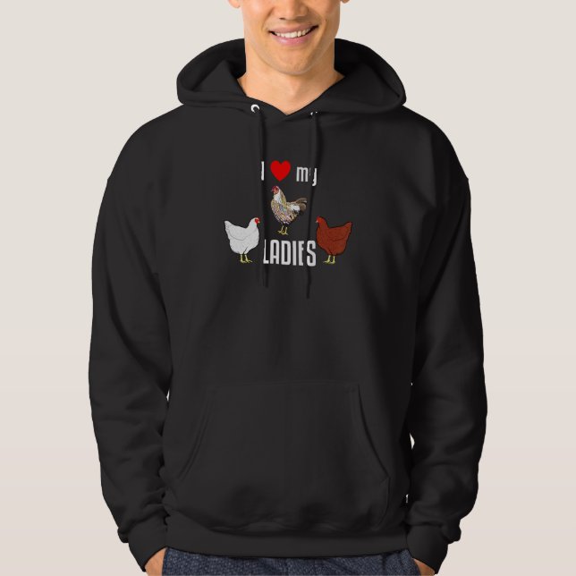Veste À Capuche J'Aime Mes Dames Propriétaire De Poulet (Devant)