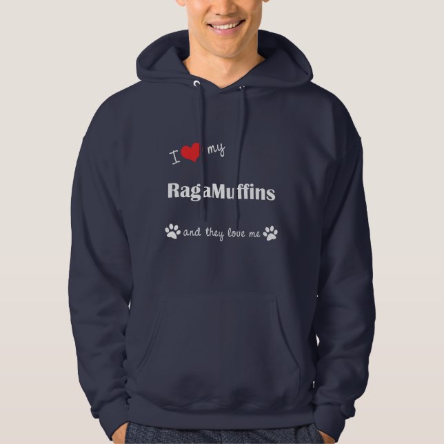Veste À Capuche J'aime mes va-nu-pieds (les chats multiples) (Devant)