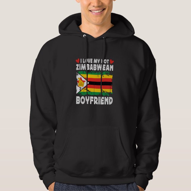 Veste À Capuche J'aime mon ami boyami zimbabwéen chaud Couple Zimb (Devant)
