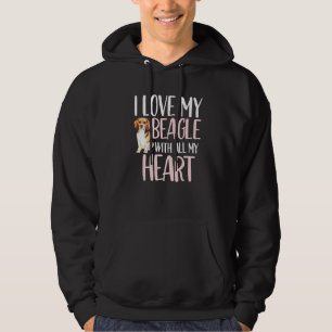 Veste À Capuche J'Aime Mon Beagle Avec Tout Mon Coeur Mignonne Bea