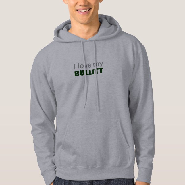 Veste À Capuche j'aime mon bullitt - gris (Devant)