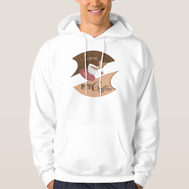 Veste À Capuche J'aime mon café Retro Java (Devant)