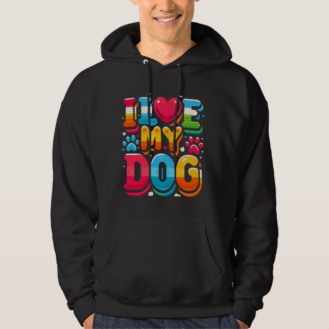 Veste À Capuche J'Aime Mon Chien (Devant)