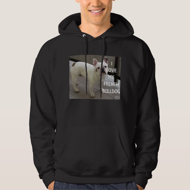 Veste À Capuche J'Aime Mon Chien À Balle Français (Devant)