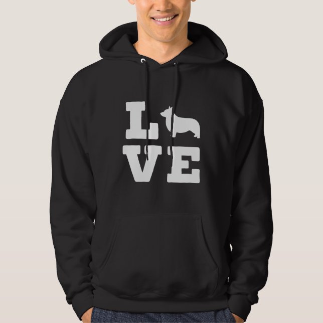 Veste À Capuche J'Aime Mon Chien Animal Corgi (Devant)