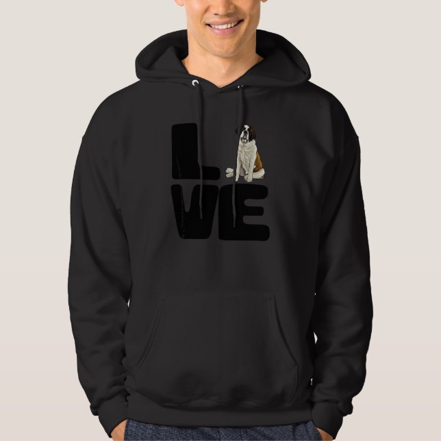 Veste À Capuche J'aime mon chien Saint-Bernard (Devant)
