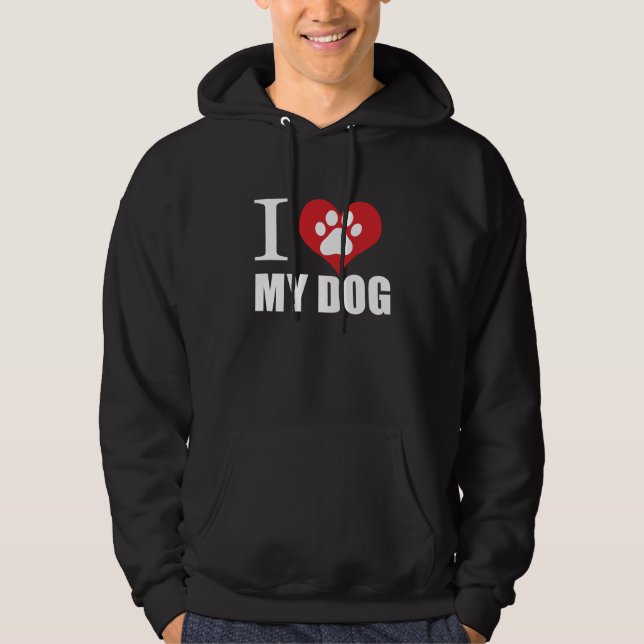 Veste À Capuche J'aime mon chien T-shirt (Devant)